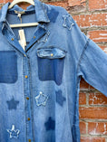 Load image into Gallery viewer, Lightweight Chambray Star Patch Button-Up Dress