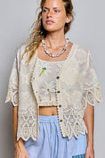 Load image into Gallery viewer, Crochet Trim Neckline Short Sleeve Jacket Top