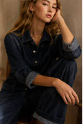 Load image into Gallery viewer, Button Down Relaxed Denim Jumpsuit in Dark Wash