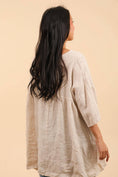 Load image into Gallery viewer, V-Neck Linen Tunic in Fuchsia