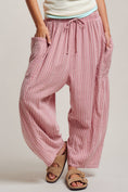 Load image into Gallery viewer, Striped Cotton Drawstring Harem Pants