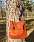Load image into Gallery viewer, Pranee Handcrafted Leather Tote – One-of-a-Kind Artisan Beauty