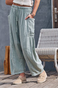 Load image into Gallery viewer, Striped Cotton Drawstring Harem Pants