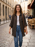 Load image into Gallery viewer, 29122 LINEN OVERSIZED BLOUSE WITH CHEST POCKET