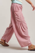 Load image into Gallery viewer, Striped Cotton Drawstring Harem Pants