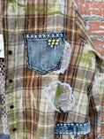Load image into Gallery viewer, Sagebrush Flannel by Jaded Gypsy – Patchwork Boho Button-Up in Taupe