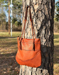 Load image into Gallery viewer, Pranee Handcrafted Leather Tote – One-of-a-Kind Artisan Beauty