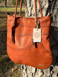 Load image into Gallery viewer, Pranee Handcrafted Leather Tote – One-of-a-Kind Artisan Beauty