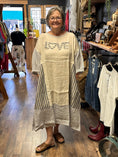 Load image into Gallery viewer, LOVE Patchwork Linen Midi Dress