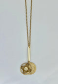 Load image into Gallery viewer, French love saying and compass necklace; gold plated