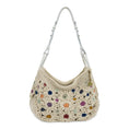 Load image into Gallery viewer, Los Feliz Hobo - Leather - Sand Sparkle Suede