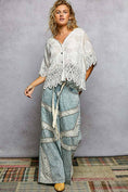 Load image into Gallery viewer, Crochet Trim Neckline Short Sleeve Jacket Top