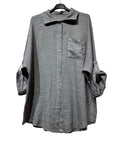 Load image into Gallery viewer, 29122 LINEN OVERSIZED BLOUSE WITH CHEST POCKET