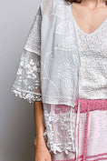 Load image into Gallery viewer, 1/2 Sleeve Lace Ruffle Trim Opening Solid Crochet Cardigan