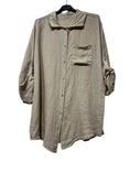 Load image into Gallery viewer, 29122 LINEN OVERSIZED BLOUSE WITH CHEST POCKET