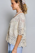 Load image into Gallery viewer, Crochet Trim Neckline Short Sleeve Jacket Top
