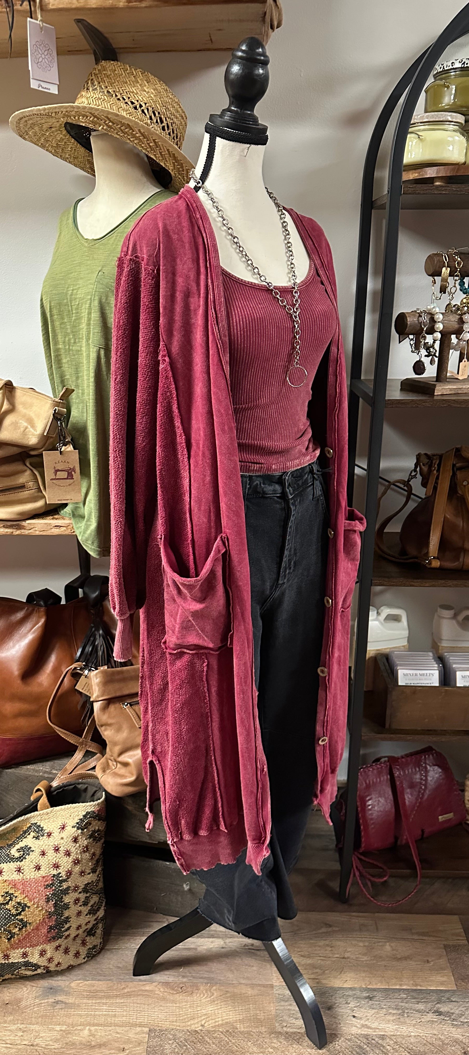 JHer Kimono in Burgundy