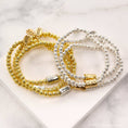 Load image into Gallery viewer, Bago Lava Nugget Bracelet with Hammered Barrel Bead Accent
