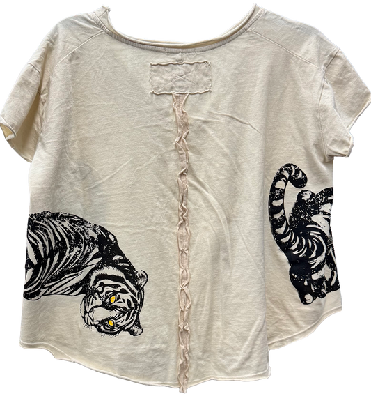 Cotton V-Neck Tiger Tee