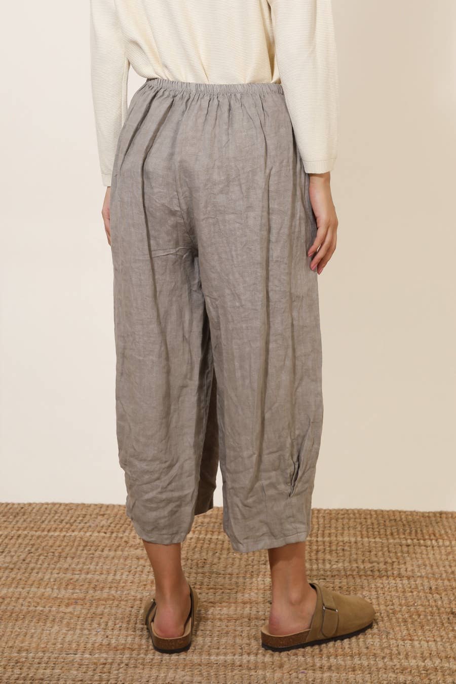 3536 PLUS SIZE TROUSER 100% LINEN