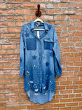 Load image into Gallery viewer, Lightweight Chambray Star Patch Button-Up Dress
