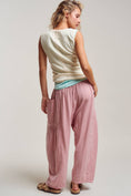 Load image into Gallery viewer, Striped Cotton Drawstring Harem Pants
