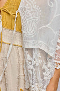 Load image into Gallery viewer, 1/2 Sleeve Lace Ruffle Trim Opening Solid Crochet Cardigan
