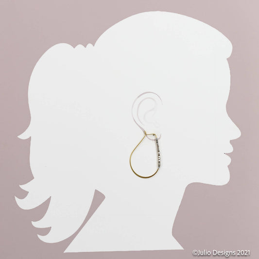 Mixed Metal Kidney Hoop Earrings