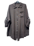 Load image into Gallery viewer, 29122 LINEN OVERSIZED BLOUSE WITH CHEST POCKET
