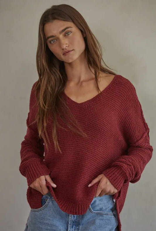 Wine Knit Sweater