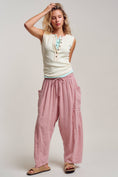 Load image into Gallery viewer, Striped Cotton Drawstring Harem Pants
