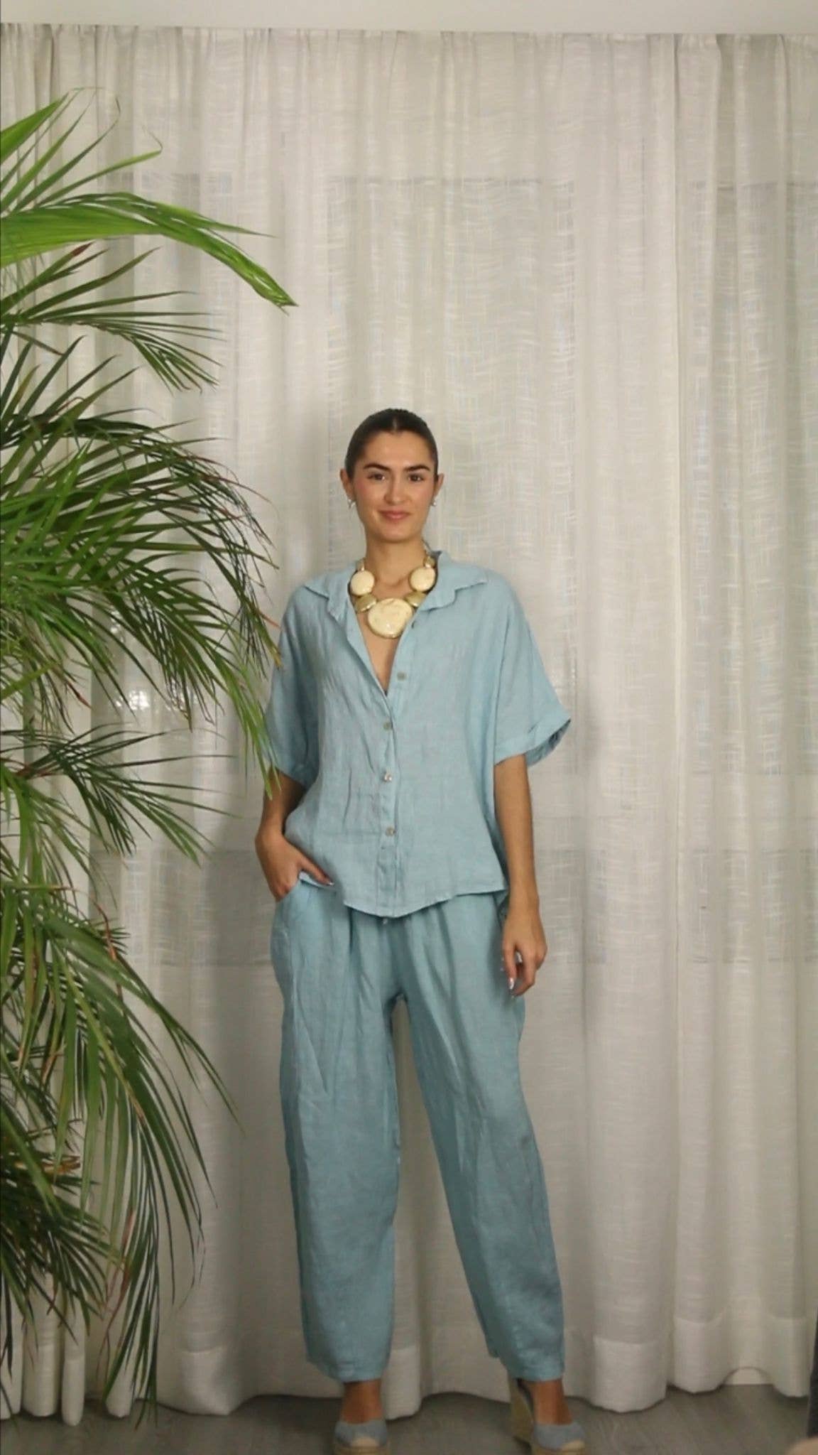 Ref-83531 100% LINEN SHORT-SLEEVE SHIRT