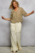 Load image into Gallery viewer, Crochet Trim Neckline Short Sleeve Jacket Top
