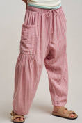 Load image into Gallery viewer, Striped Cotton Drawstring Harem Pants
