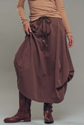 Load image into Gallery viewer, The Balloon Hem Cotton Skirt - Earthy Brown

