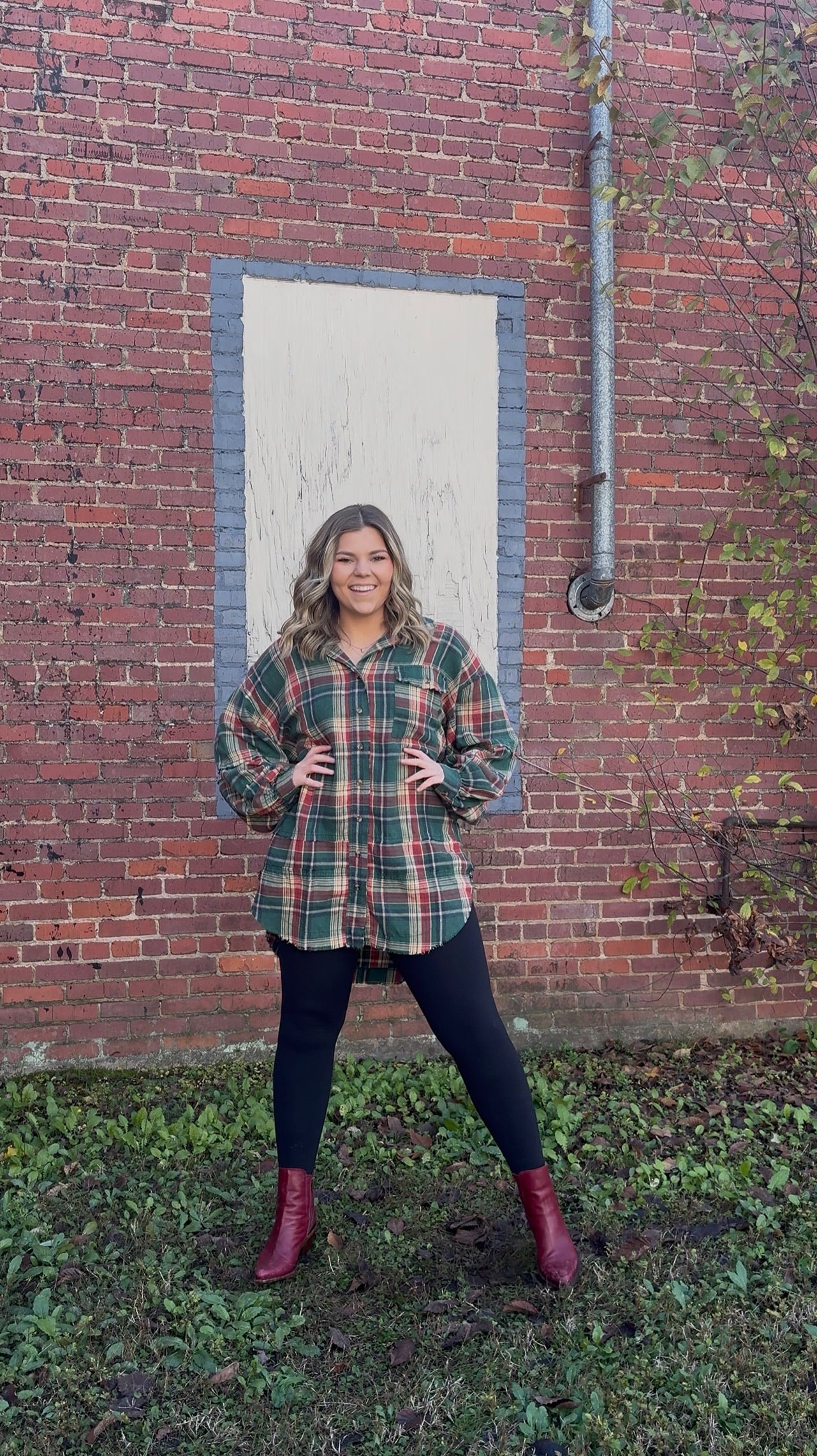 Oversized Cotton Flannel in Pine