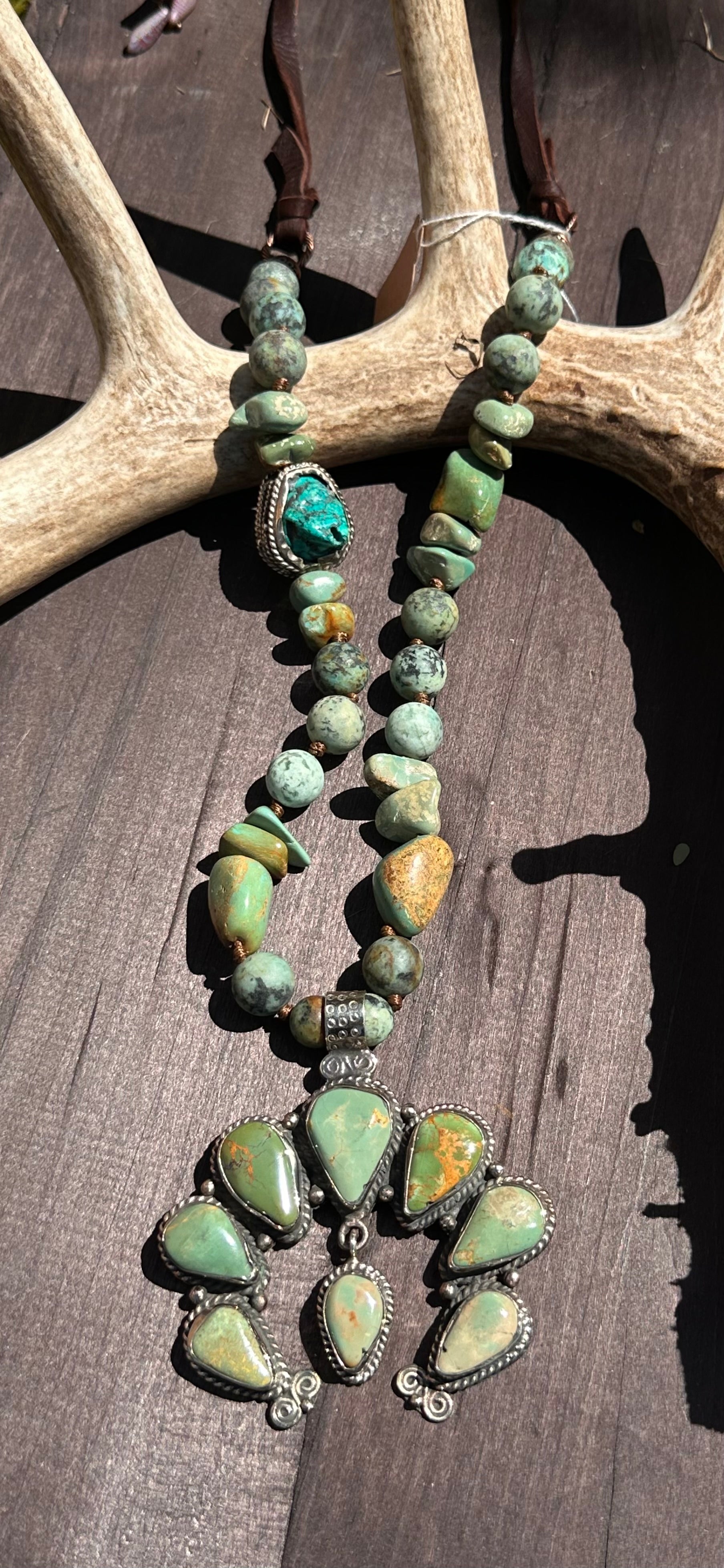 Handmade Turquoise & Stone Statement Necklace