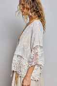 Load image into Gallery viewer, 1/2 Sleeve Lace Ruffle Trim Opening Solid Crochet Cardigan
