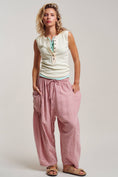 Load image into Gallery viewer, Striped Cotton Drawstring Harem Pants
