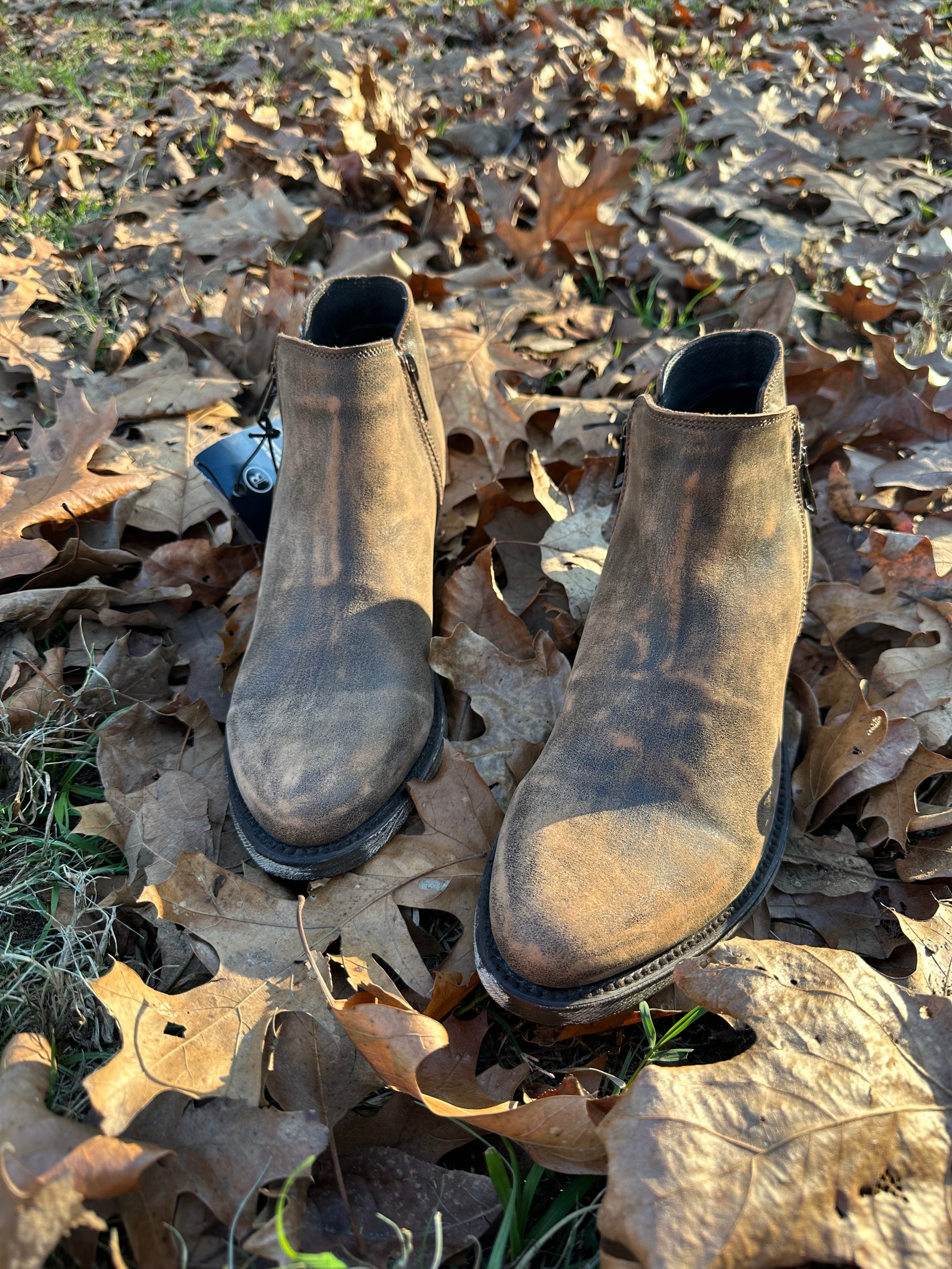 Liberty Black Ankle Boot in Distressed Brown