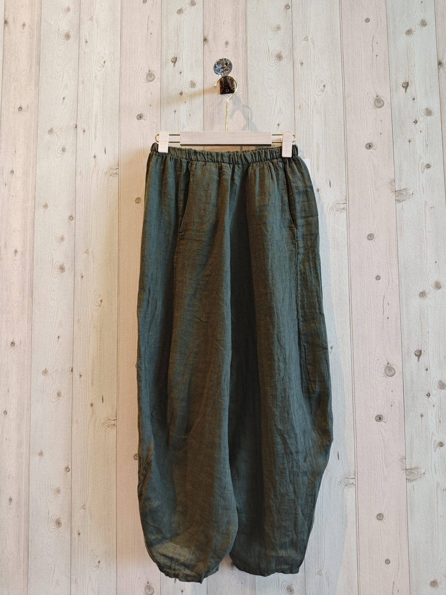 Ref-41482 BALLOON-STYLE PANTS 100% LINEN