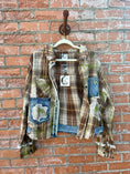 Load image into Gallery viewer, Sagebrush Flannel by Jaded Gypsy – Patchwork Boho Button-Up in Taupe
