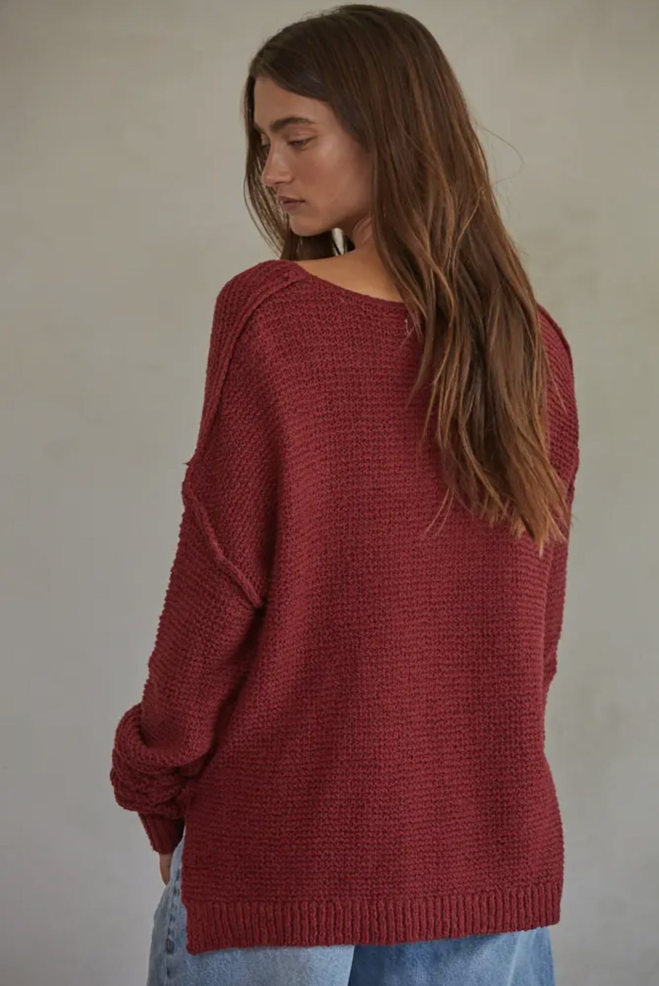 Wine Knit Sweater