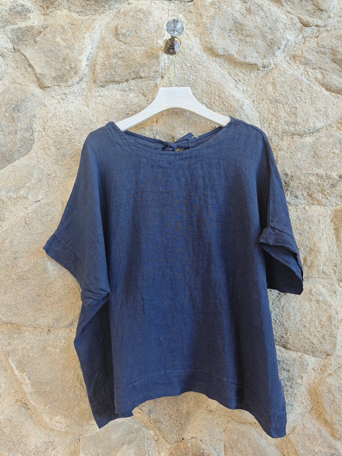 Ref-17831 BOW BLOUSE 100% LINEN