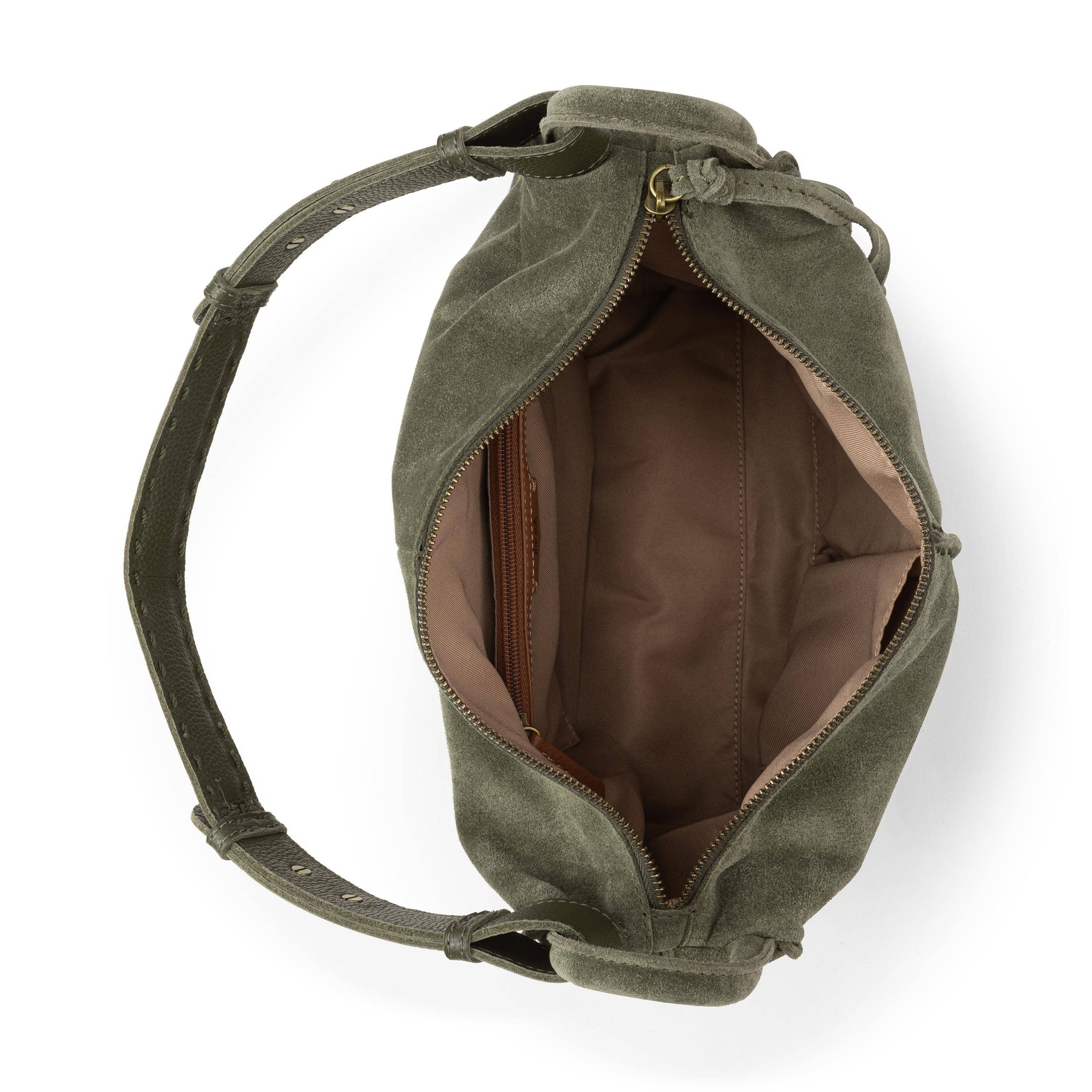 Los Feliz Hobo - Leather - Moss Suede