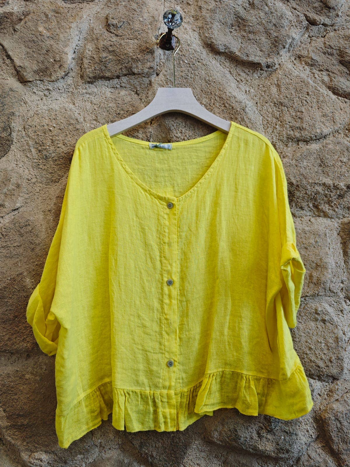 Ref-764 BASIC SHORT BLOUSE 100% LINEN