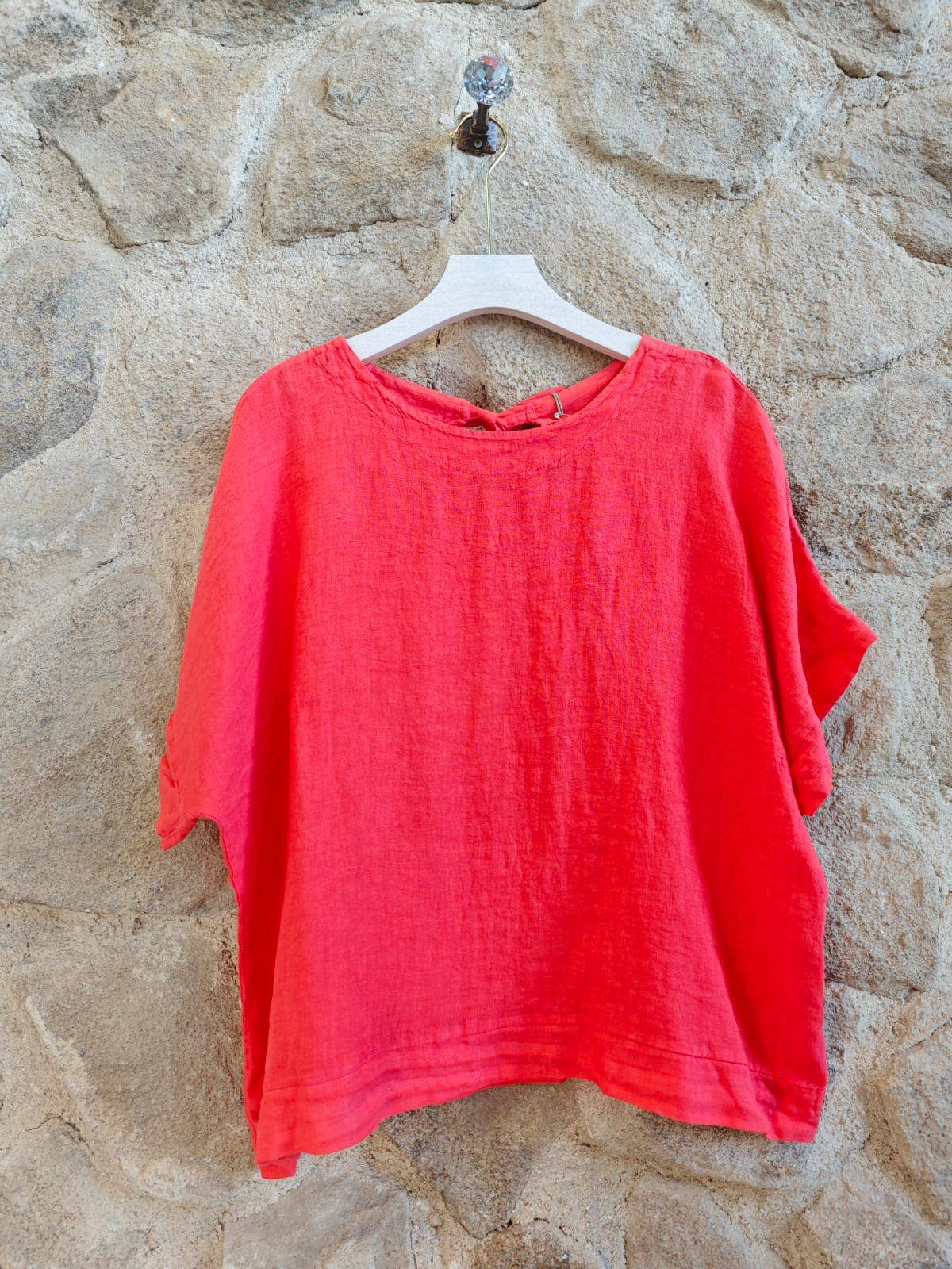Ref-17831 BOW BLOUSE 100% LINEN