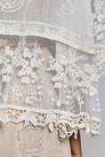 Load image into Gallery viewer, 1/2 Sleeve Lace Ruffle Trim Opening Solid Crochet Cardigan
