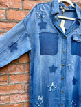 Load image into Gallery viewer, Lightweight Chambray Star Patch Button-Up Dress
