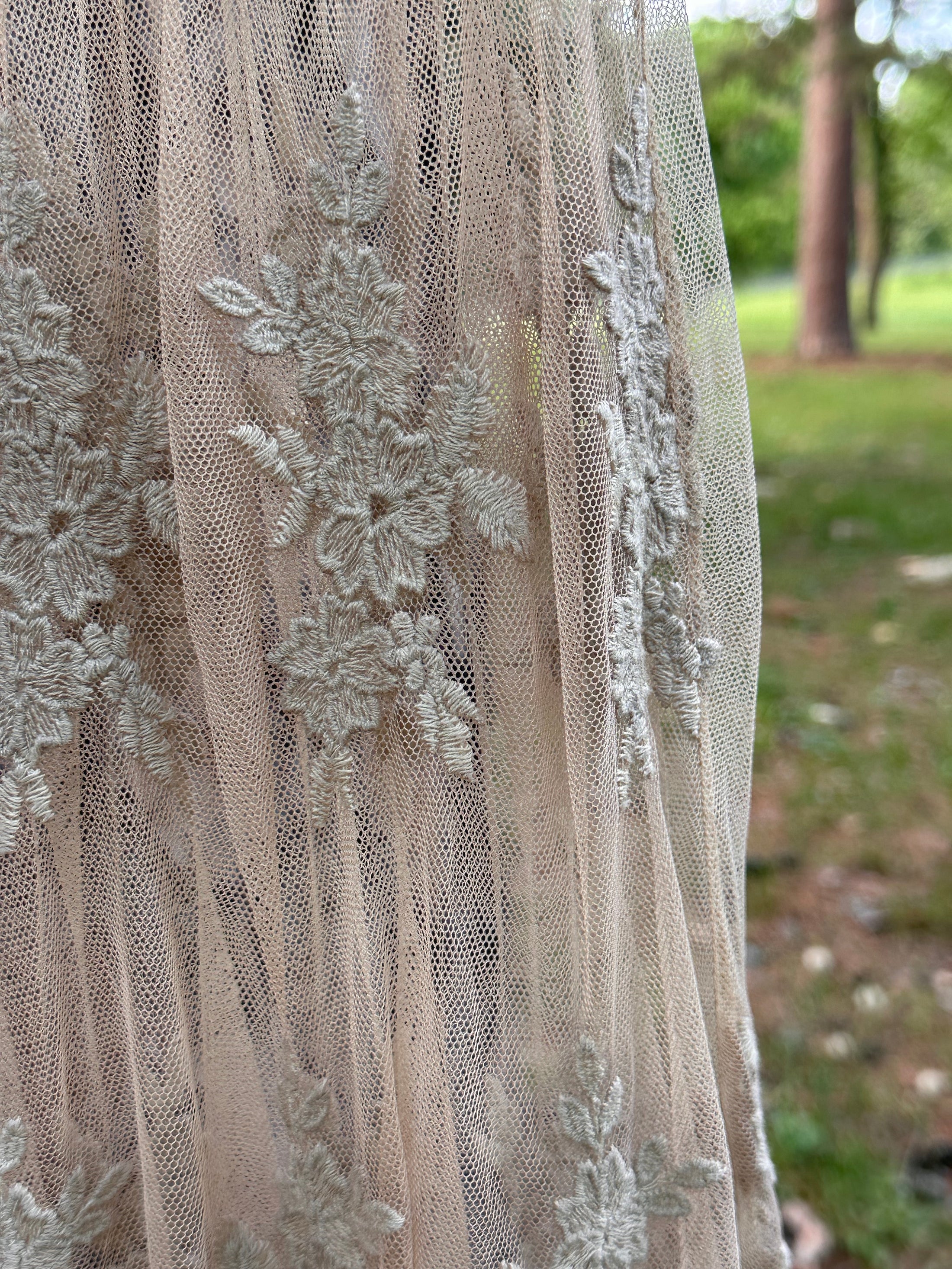 Jaded Gypsy Whispered Skies Lace Skirt - Oatmeal